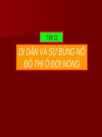 Bài 11. Di dân và sự bùng nổ đô thị ở đới nóng