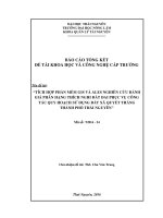 Tích hợp phần mềm GIS và ales nghiên cứu đánh giá phân hạng thích nghi đất đai phục vụ công tác quy hoạch sử dụng đất xã quyết thắng thành phố thái nguyên 