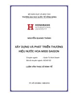 XÂY DỰNG và PHÁT TRIỂN THƯƠNG HIỆU THƯƠNG HIỆU nước HOA MISS SAIGON 