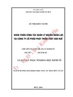 Hoàn thành công tác quản lý nguồn nhân lực tại công ty cổ phần phát triển thủy sản huế 