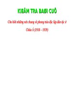 Bài 20. Phong trào độc lập dân tộc ở châu Á (1918 - 1939)