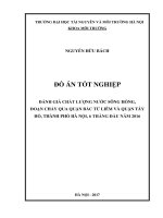 Đánh giá chất lượng nước sông hồng đoạn chảy qua quận bắc từ liêm và quận tây hồ  thành phố hà nội 6 tháng đầu năm 2016 