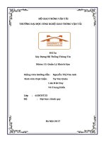 phân tích thiết kế hệ thống quản lí khách sạn