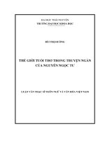 Thế giới tuổi thơ trong truyện ngắn của nguyễn ngọc tư 