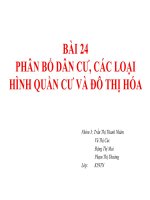 Bài 24. Phân bố dân cư. Các loại hình quần cư và đô thị hoá