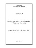Nghiên cứu biến tính vật liệu ZIF 8 và một số ứng dụng 
