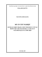 Đánh giá hiện trạng chất thải rắn y tế tại bệnh viện nhi thanh hóa và đề xuất giải pháp quản lý phù hợp 