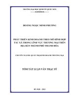 Phát triển kinh doanh theo mô hình hợp tác xã trong lĩnh vực thương mại trên địa bàn thành phố thanh hoá (tt) 