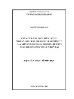 Phân tích cấu trúc, hàm lượng một số hợp chất phenolic glycoside từ cây Viễn chí (Polygala japonica Houtt.) bằng phương pháp hóa lí hiện đại (LV thạc sĩ)