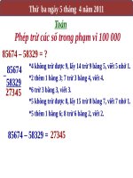 Phép trừ các số trong phạm vi 100 000