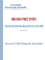 HỘI CHẨN TRỰC TUYẾN: CHUYÊN ĐỀ CHĂM SÓC BỆNH NHÂN UNG THƯ PHỔI