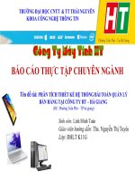 Phân Tích Thiết Kế Hệ Thống Bài Toán Quản Lý Bán Hàng Tại Công Ty HT – Hà giang