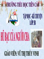 Tuần 15. Hũ bạc của người cha