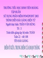 Điểm ở giữa. Trung điểm của đoạn thẳng