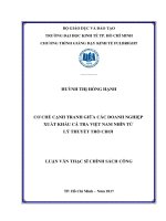 Cơ chế cạnh tranh giữa các doanh nghiệp xuất khẩu cá tra việt nam nhìn từ lý thuyết trò chơi 