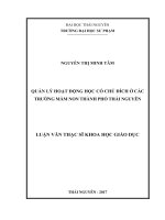 Quản lý hoạt động học có chủ đích ở các trường mầm non thành phố Thái Nguyên (LV thạc sĩ)