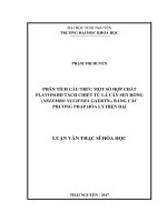 Phân tích cấu trúc một số hợp chất Flavonoid tách chiết từ lá cây Sen hồng (Nelumbo nuciferaGaertn.) bằng các phương pháp hóa lí hiện đại (LV thạc sĩ)