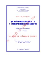 Quản lý thu ngân sách nhà nước tại thành phố đông hà, tỉnh quảng trị 