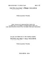 Thực trạng suy dinh dưỡng thấp còi và hiệu quả can thiệp cải thiện khẩu phần ăn cho trẻ em dưới 5 tuổi vùng ven biển tiền hải thái bình  