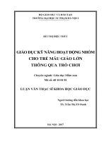 Giáo dục kỹ năng hoạt động nhóm cho trẻ mẫu giáo lớn thông qua trò chơi