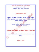 Phát triển du lịch sinh thái tại vườn quốc gia Phong Nha – Kẻ Bàng, tỉnh Quảng Bình