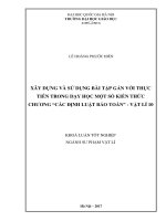 xây dựng và sử dụng hệ thống bài tập Vật lí gắn với thực tiễn trong dạy học chương "các định luật bảo toàn"