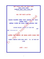 Hoàn thiện công tác quản lý tài chính tại Bệnh viện Đa khoa tỉnh Quảng Trị