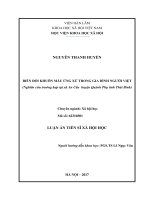 Biến đổi khuôn mẫu ứng xử trong gia đình người việt (nghiên cứu trường hợp xã an cầu, huyện quỳnh phụ, tỉnh thái bình)