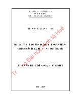 Quản lý rủi ro tín dụng tại ngân hàng chính sách xã hội tỉnh quảng trị 