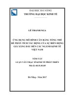 Ứng dụng mô hình cân bằng tổng thể để phân tích tác động của sự biến động giá xăng dầu đến các ngành kinh tế việt nam (tt) 