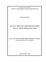 Quản lý thuế thu nhập doanh nghiệp tại Cục Thuế tỉnh Quảng Ninh (LV thạc sĩ)