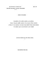 Nghiên cứu điều kiện lao động thực trạng sức khỏe của nam công nhân công ty xi măng VICEM tam điệp tỉnh ninh bình và hiệu quả can thiệp 