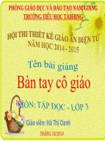 Tuần 21. Bàn tay cô giáo
