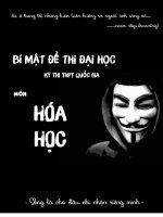 Bí mật đề thi đại học kỳ thi THPT quốc gia môn hóa học   phần 1  vô cơ 