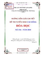 Hướng dẫn giải chi tiết đề thi tuyển sinh đại học CD2010 môn hóa 