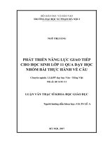 Phát triển năng lực giao tiếp cho học sinh lớp 11 qua dạy học nhóm bài thực hành về câu 