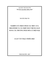 Nghiên cứu phân tích cấu trúc của erlotinib và các hợp chất trung gian bằng các phương pháp hóa lý hiện đại (LV thạc sĩ)