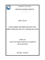 Giảm nghèo cho đồng bào dân tộc thiểu số huyện sơn tây, tỉnh quảng ngãi(tt) 