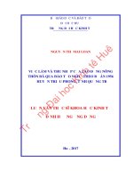 Việc làm và thu nhập của lao động nông thôn đã qua đào tạo nghề theo đề án 1956 ở huyện triệu phong, tỉnh quảng trị 