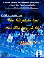 Tuyển chọn câu hỏi phân loại hóa học vô cơ hay và khó   nguyễn công viên, nguyễn thị thao 