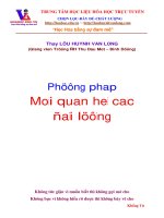 Phương pháp mối quan hệ các đại lượng hóa học 