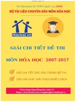 Giải chi tiết đề thi môn hóa học 2007   2017   lê đức thọ 