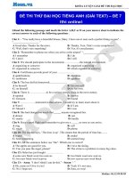 đề thi tiếng anh 2018 cô Mai Phương