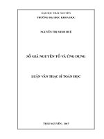 Số nguyên tố và ứng dụng của nó (LV thạc sĩ)