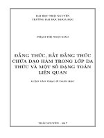 Đẳng thức, bất đẳng thức chứa đạo hàm trong lớp đa thức và một số dạng toán liên quan (LV thạc sĩ)