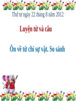 Tuần 1. Ôn về từ chỉ sự vật. So sánh