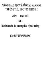 Giáo dục điạ phương: Bảo vệ môi trường