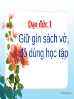 Bài 3. Giữ gìn sách vở, đồ dùng học tập