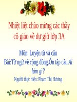 Tuần 8. MRVT: Cộng đồng. Ôn tập câu Ai làm gì?