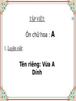 Tuần 1. Ôn chữ hoa: A